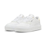 Puma cali court leather sneakers in white and creamy vanilla - Front View