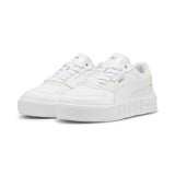 Puma cali court leather sneakers in white and creamy vanilla - Front View
