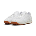 Puma easy rider leather sneakers in white - Front View