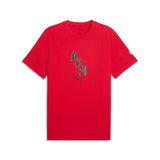 PUMA AC milan ftblculture tee men in red and black — front view