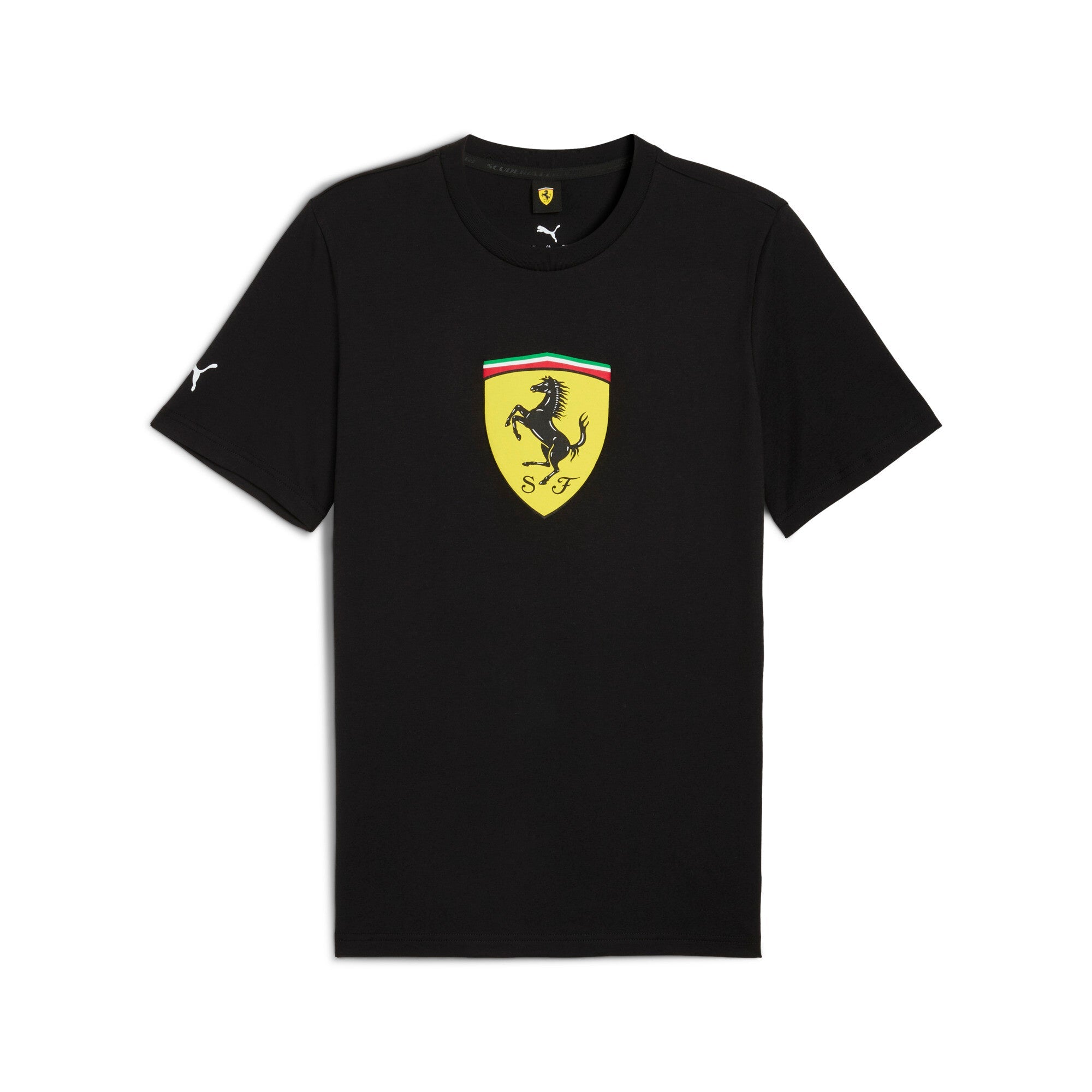 PUMA Scuderia Ferrari sportswear coloured shield tee in rosso corsa - black