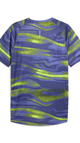 Puma VELOCITY all-over print running tee in blue crystal - Back View