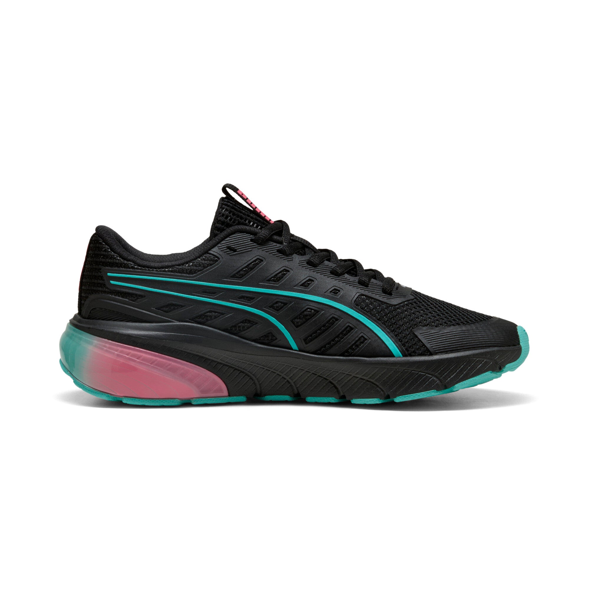 Puma cell glare running shoes in black and sun struck - Side View 03