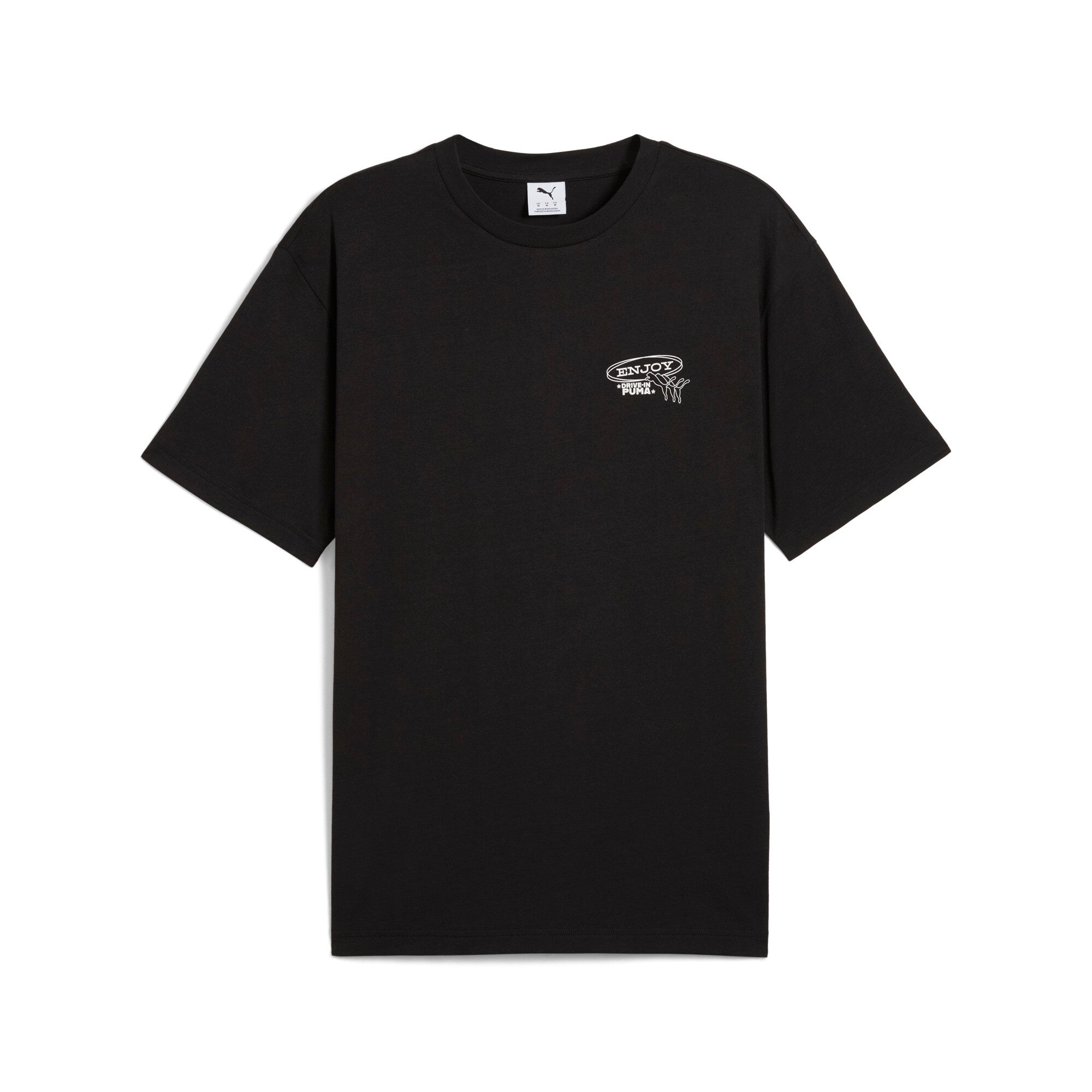 Puma graphics puma drive-in relaxed tee in black - Front View