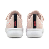 Puma flyer runner v kids' trainers in white - Back View