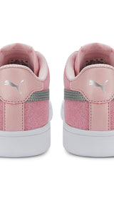 Puma smash v2 glitz glam youth trainers in black - Back View