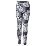 Puma essentials+ street art printed leggings youth in black - Back View