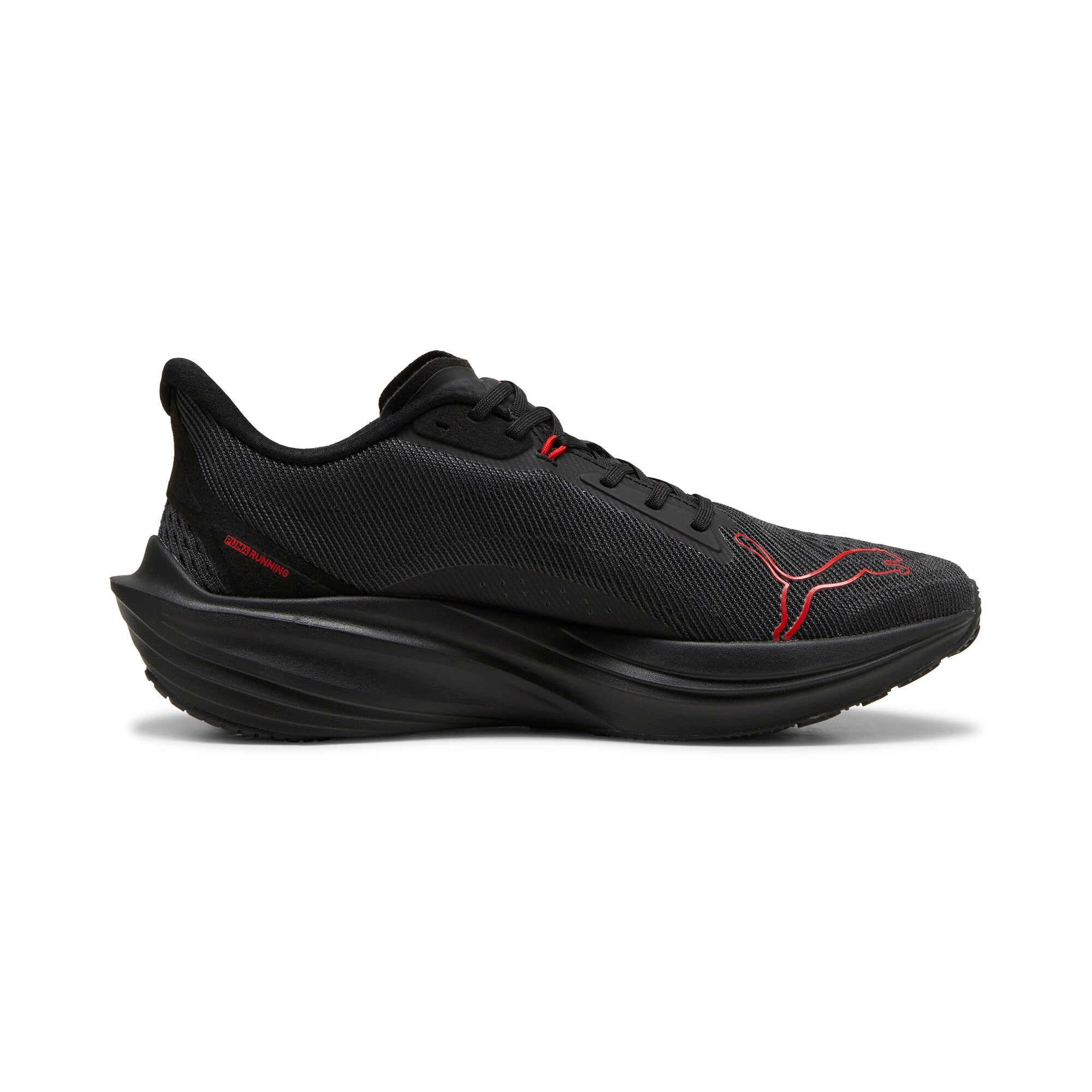 Puma darter Pro fade running shoes in black and for all time red - Side View 03