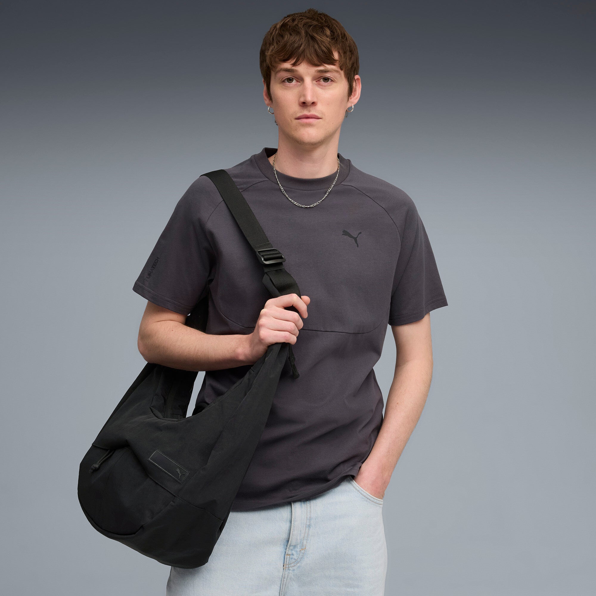 PUMA PUMATECH tee in dusky gray - dusky gray