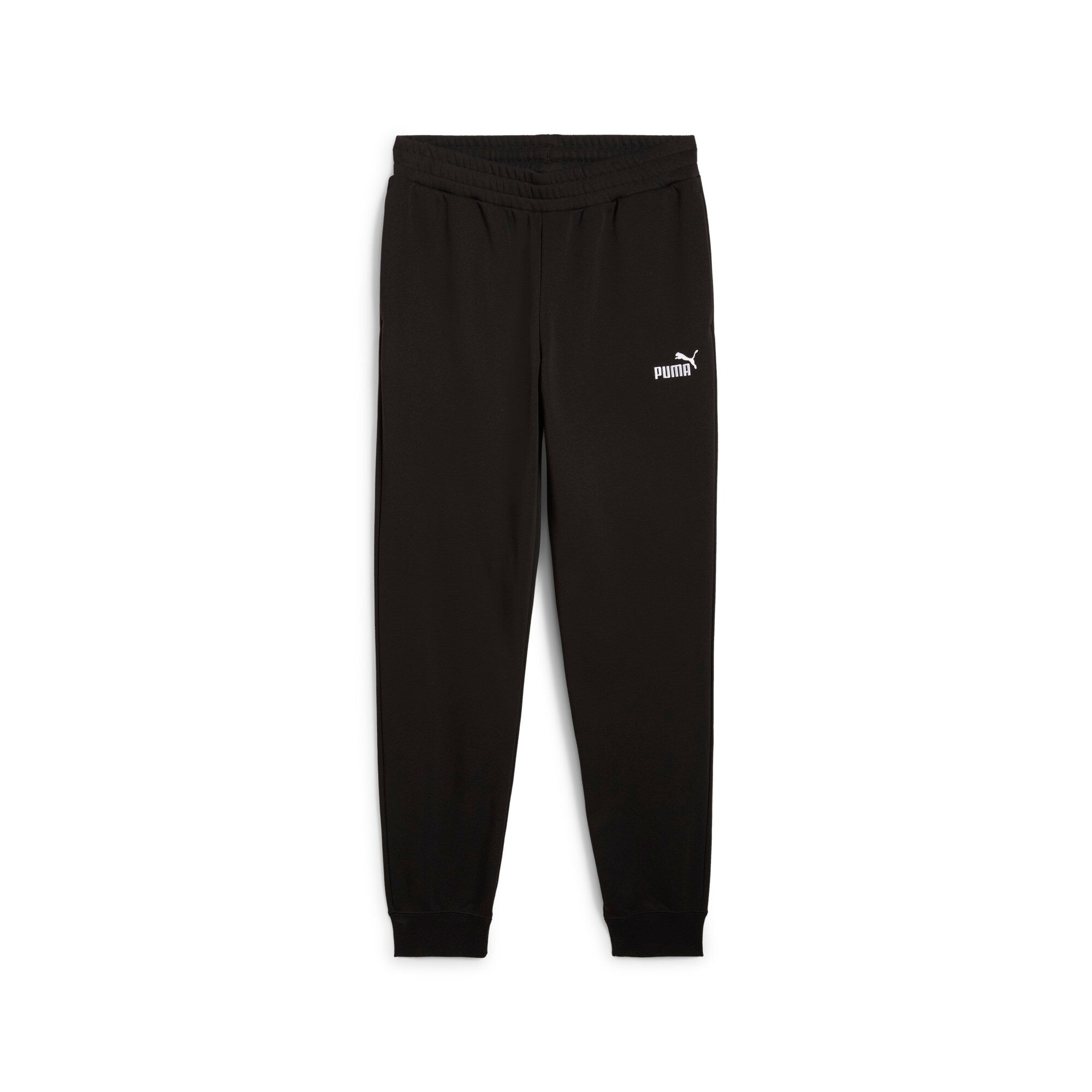 PUMA essentials no. 1 logo sweatpants men in black — front view