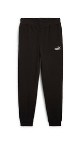 PUMA essentials no. 1 logo sweatpants men in black — front view