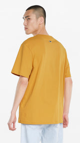 Puma downtown logo men's tee in yellow - Model Shot 02