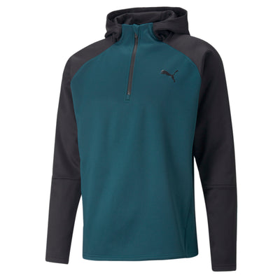 Puma train off season pwrfleece hoodie varsit in gray - Front View