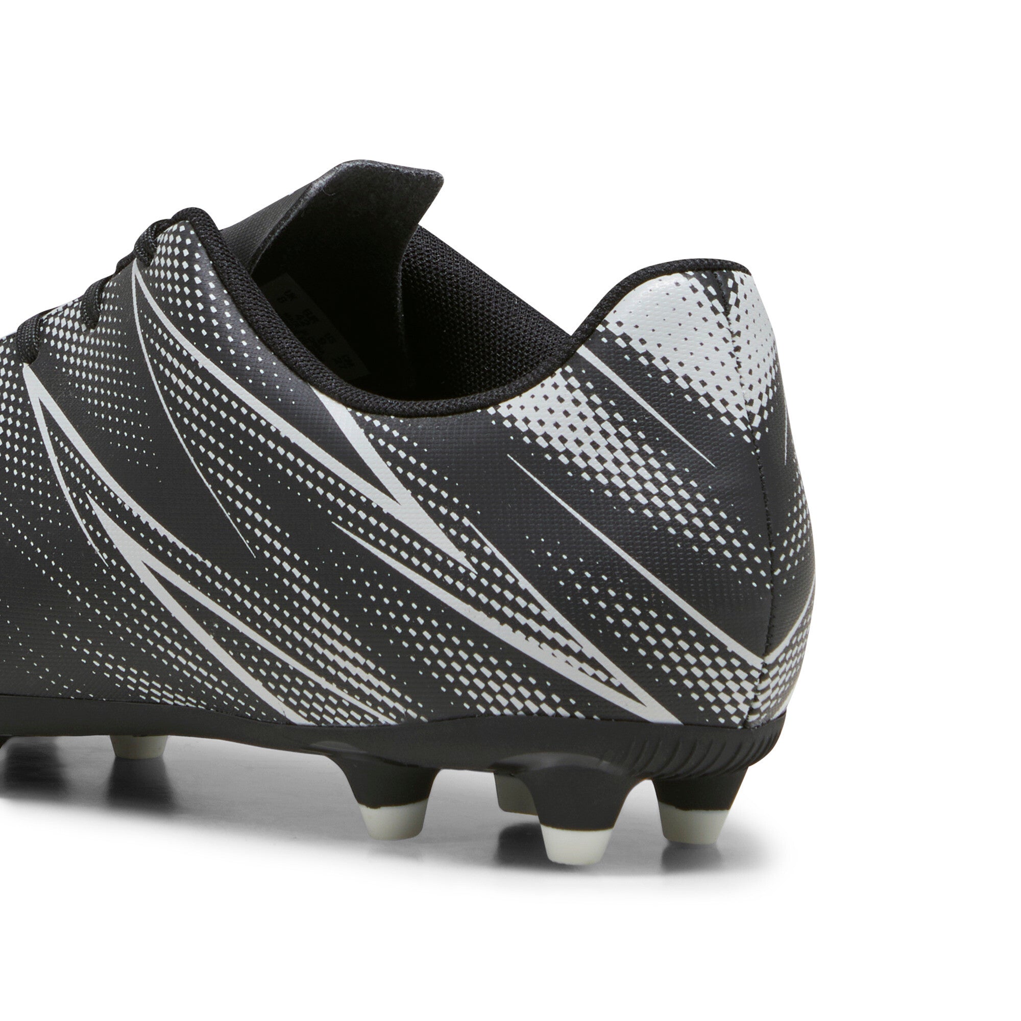 Puma football attacanto fg/ag boots in black - Back View