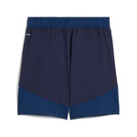 Puma teamFINAL football shorts in navy and white - Back View