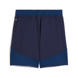 Puma teamFINAL football shorts in navy and white - Back View