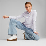 Puma essentials+ novashine french terry hoodie women in purple - Model Shot 01