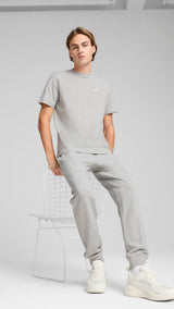 PUMA ESSENTIALS ELEVATED tee in green moon - light gray heather