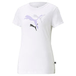 Puma essentials+ logo power tee women in white - Front View