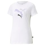 Puma essentials+ logo power tee women in white - Front View