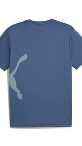 PUMA TRAIN ALL DAY big logo tee - dark indigo