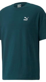Puma classics oversized tee men in green - Front View