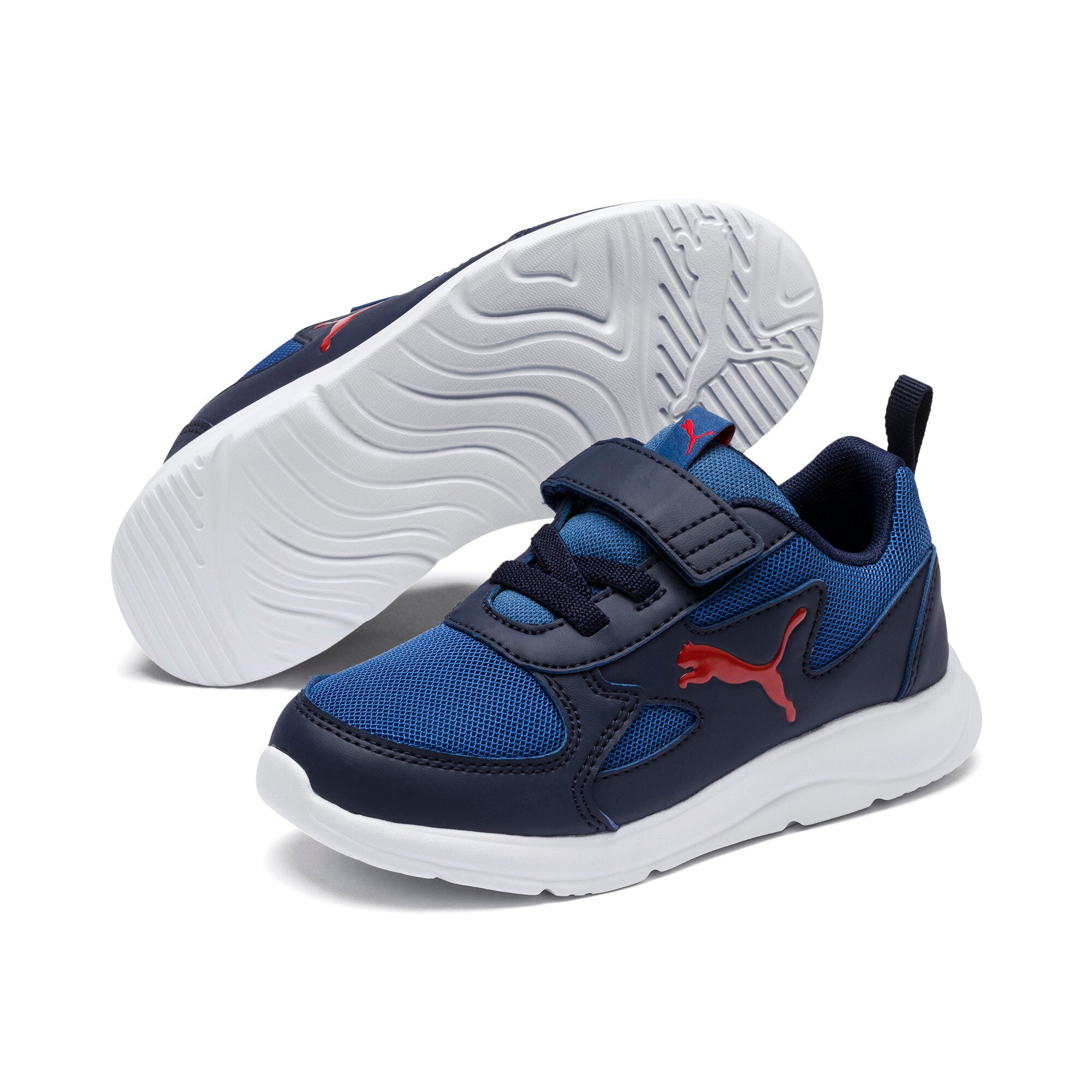 Puma fun racer kids' sneakers in blue - Front View