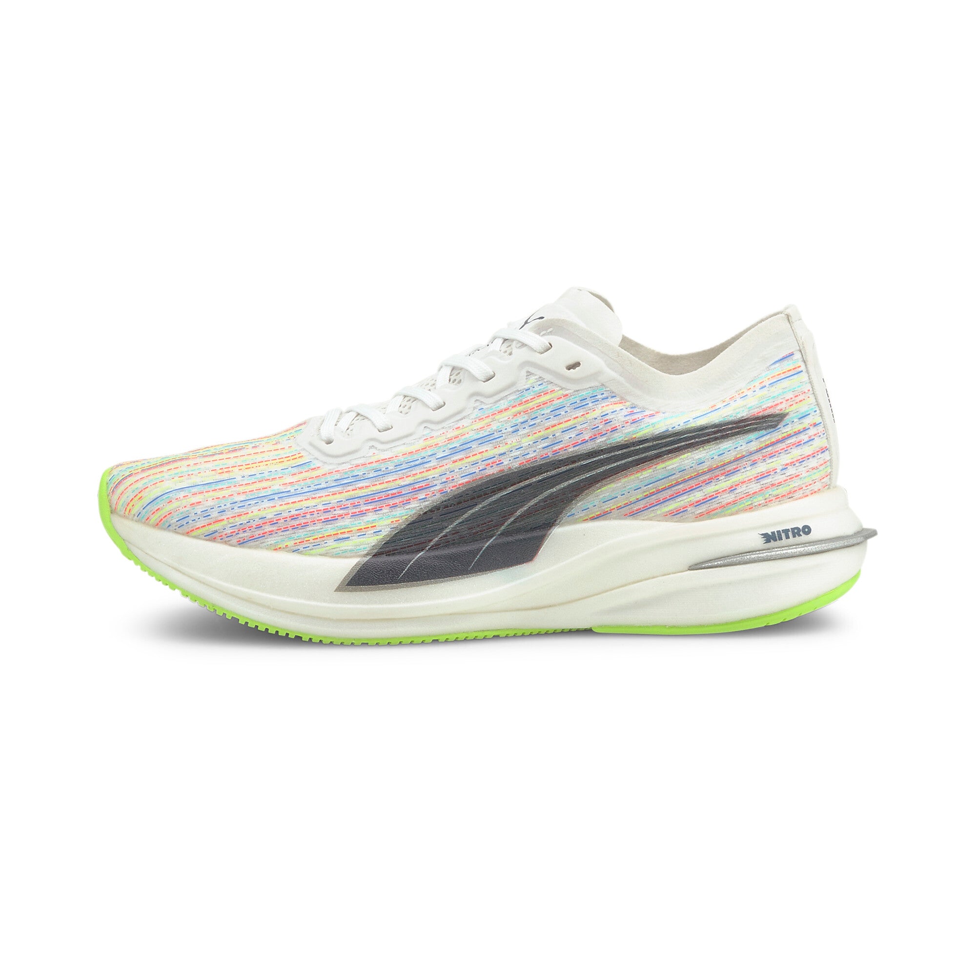 Puma deviate nitro spectra women's running shoes in white - Side View 01