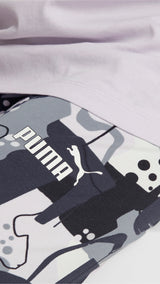 Puma essentials+ street art printed leggings youth in black - Model Shot 02
