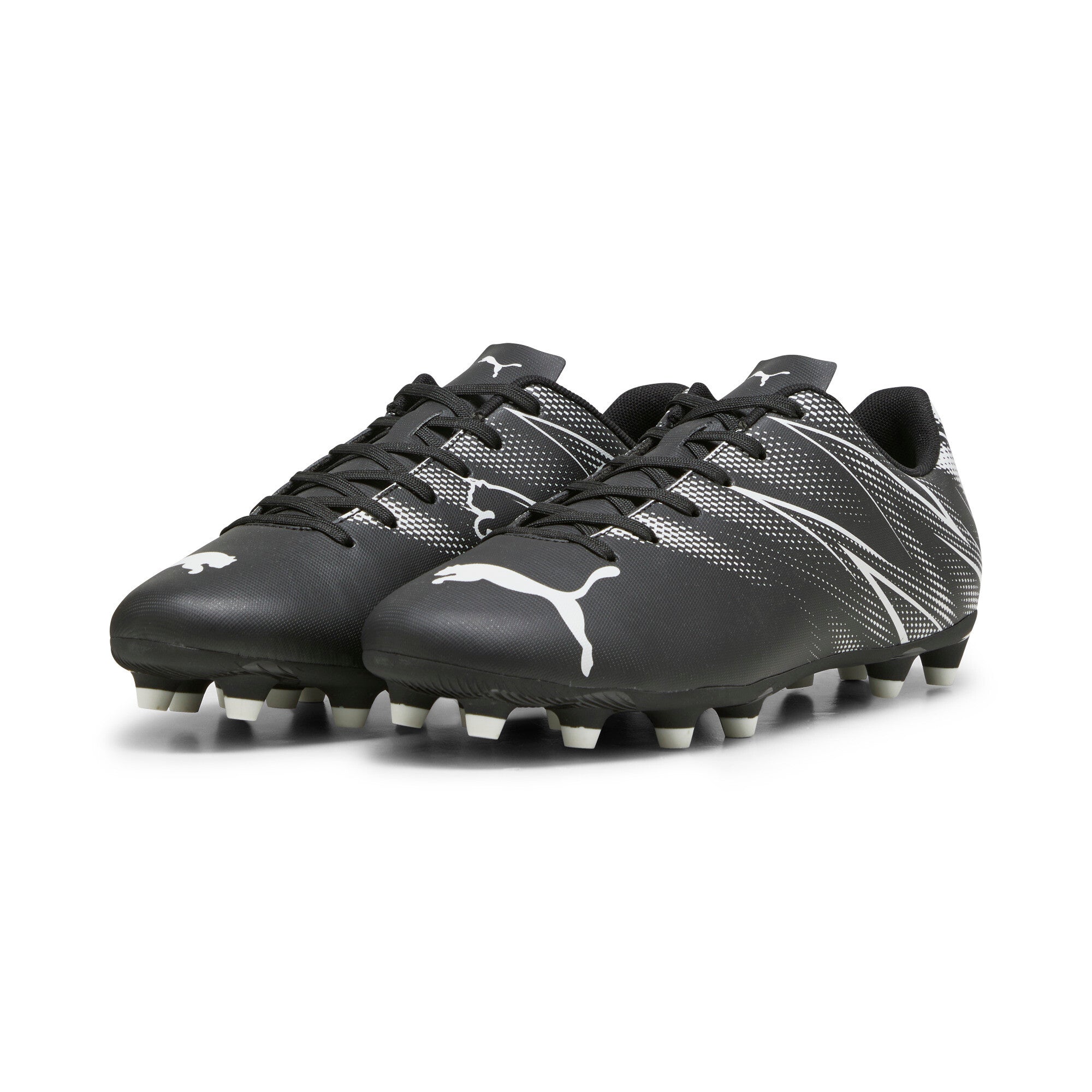 Puma football attacanto fg/ag boots in black - Front View
