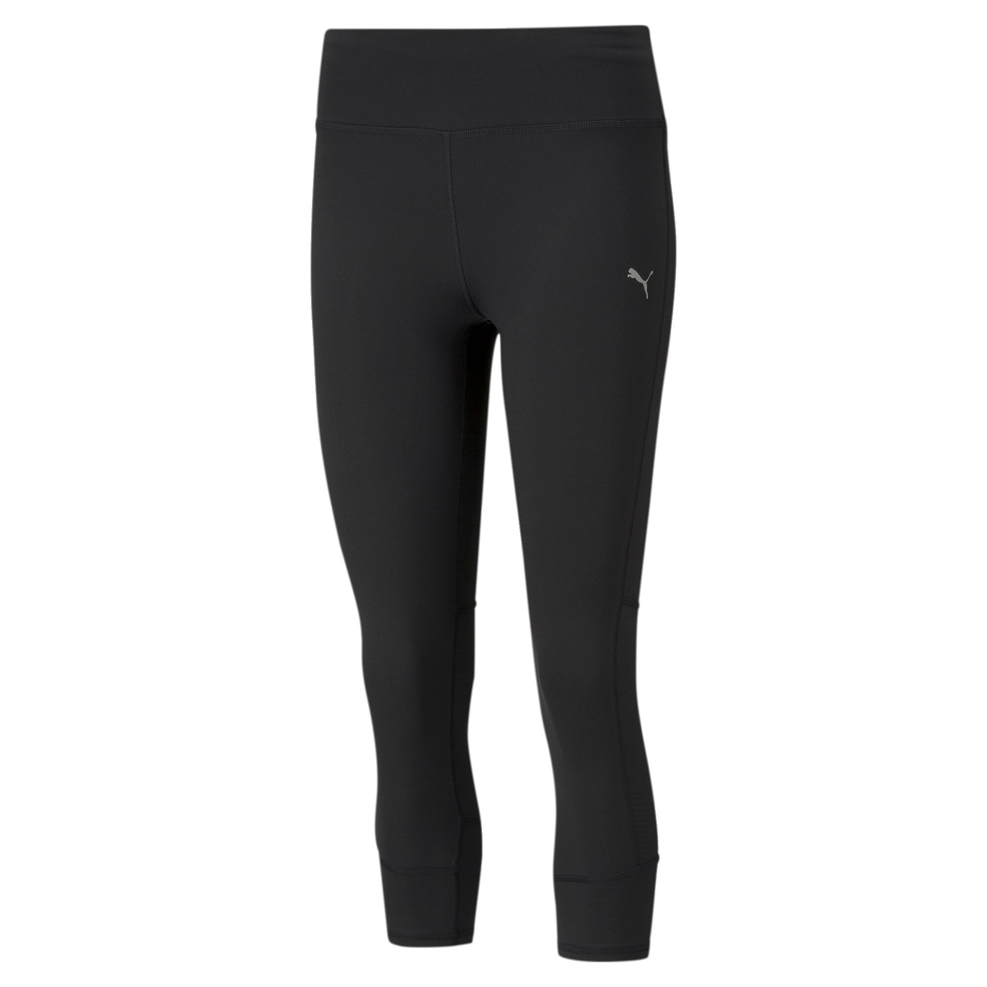 Puma favourite women's 3/4 running leggings in black - Front View