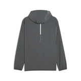 PUMA FLEX STRETCH woven training jacket men in gray and green — back view