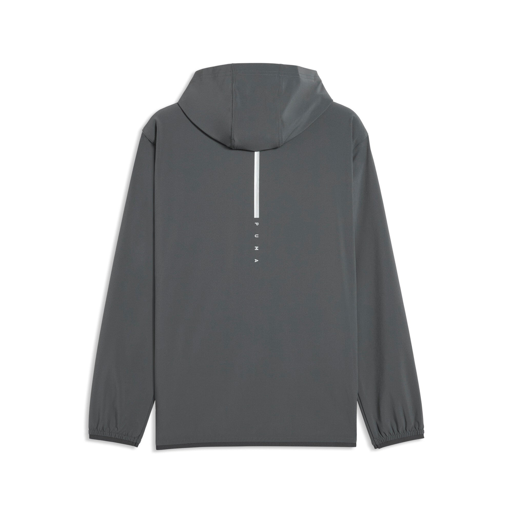 PUMA FLEX STRETCH woven training jacket men in gray and green — back view