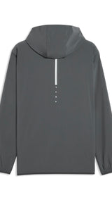 PUMA FLEX STRETCH woven training jacket men in gray and green — back view