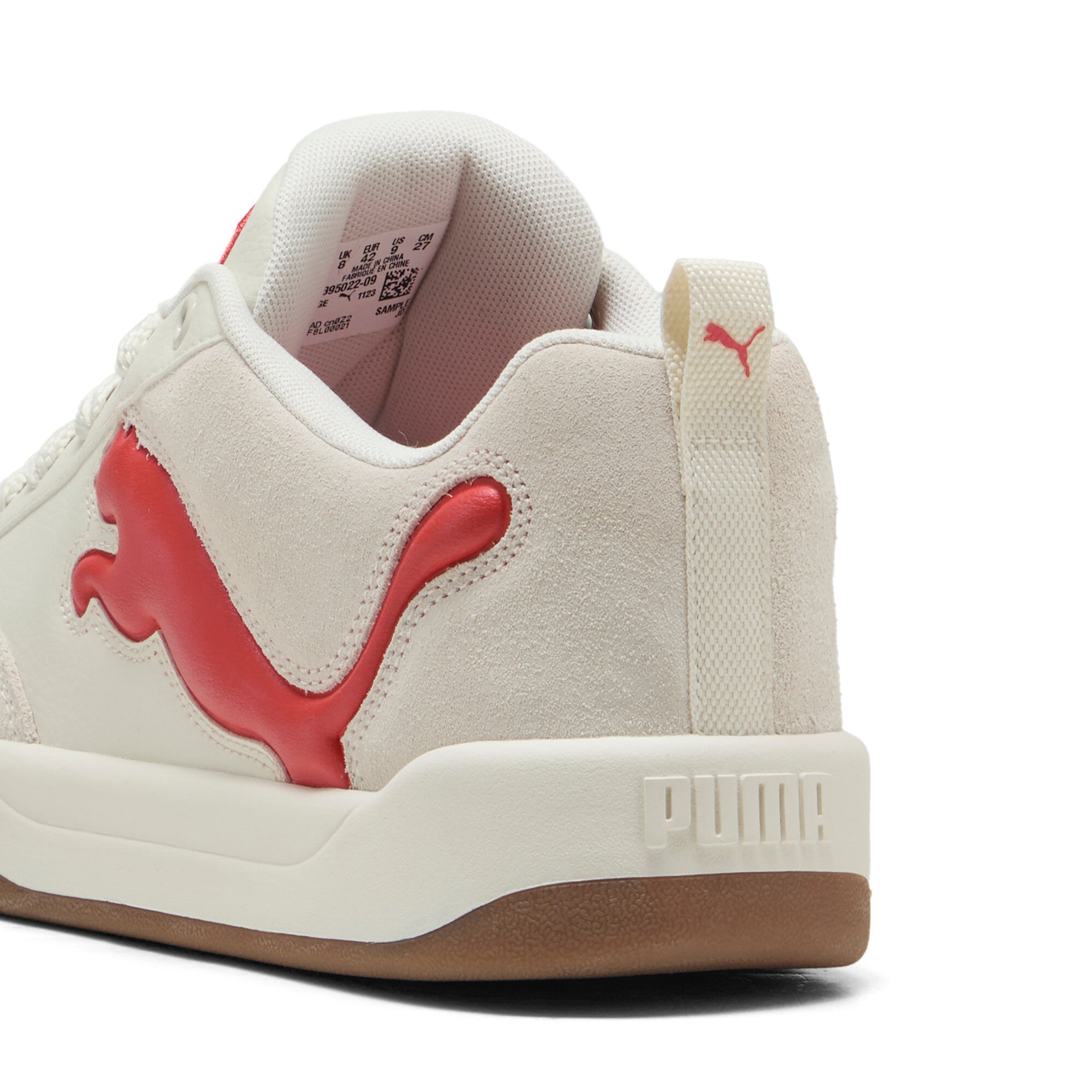 Puma park lifestyle sneakers in vapor gray and red fire - Back View