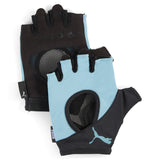 PUMA gym women's training gloves in baltic sea blue — front view