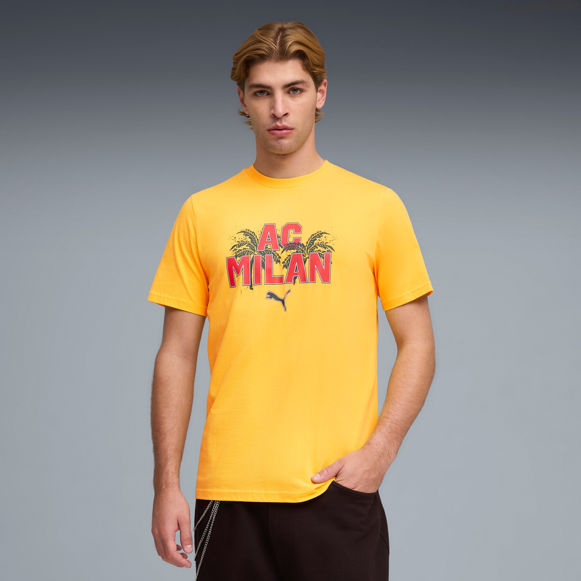 PUMA AC milan ftblculture tee men in yellow and red