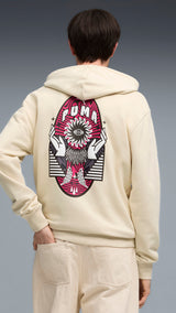 PUMA sunset drive hoodie men in alpine snow — model shot 2