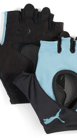 PUMA gym women's training gloves in baltic sea blue — back view