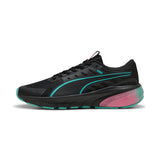 Puma cell glare running shoes in black and sun struck - Side View 01