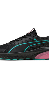 Puma cell glare running shoes in black and sun struck - Side View 01