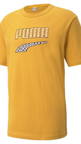 Puma downtown logo men's tee in yellow - Front View