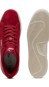 Puma smash 3.0 sneakers in dark crimson and warm white - Side View 02