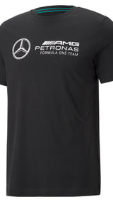 Puma mercedes-amg petronas motorsport F1 essentials logo tee in black - Front View
