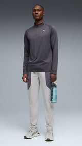 PUMA PWRTRAIN quarter-zip training tee men in galactic gray — model shot 3