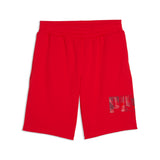 PUMA essentials logo lab 10’’ shorts men in for all time red — front view