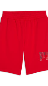 PUMA essentials logo lab 10’’ shorts men in for all time red — front view