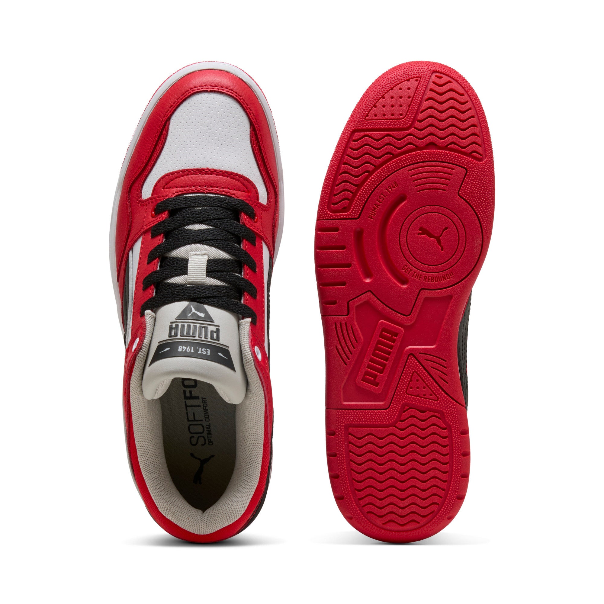 Puma rebound retro sneakers in black and for all time red - Side View 02