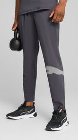 Puma train all day big logo woven pants in galactic gray - Model Shot 01