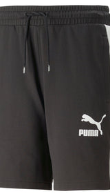 Puma T7 iconic shorts in black - Front View